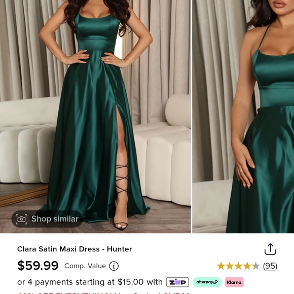 Elegant Green Evening Gown - Picture 5 of 5